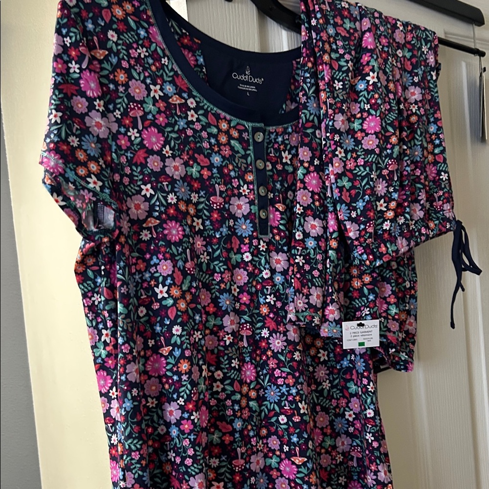 Cuddl Duds Floral Print Nightgown